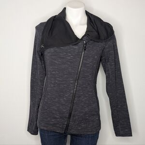 Lucy grey asymmetrical zip up exercise workout jacket M